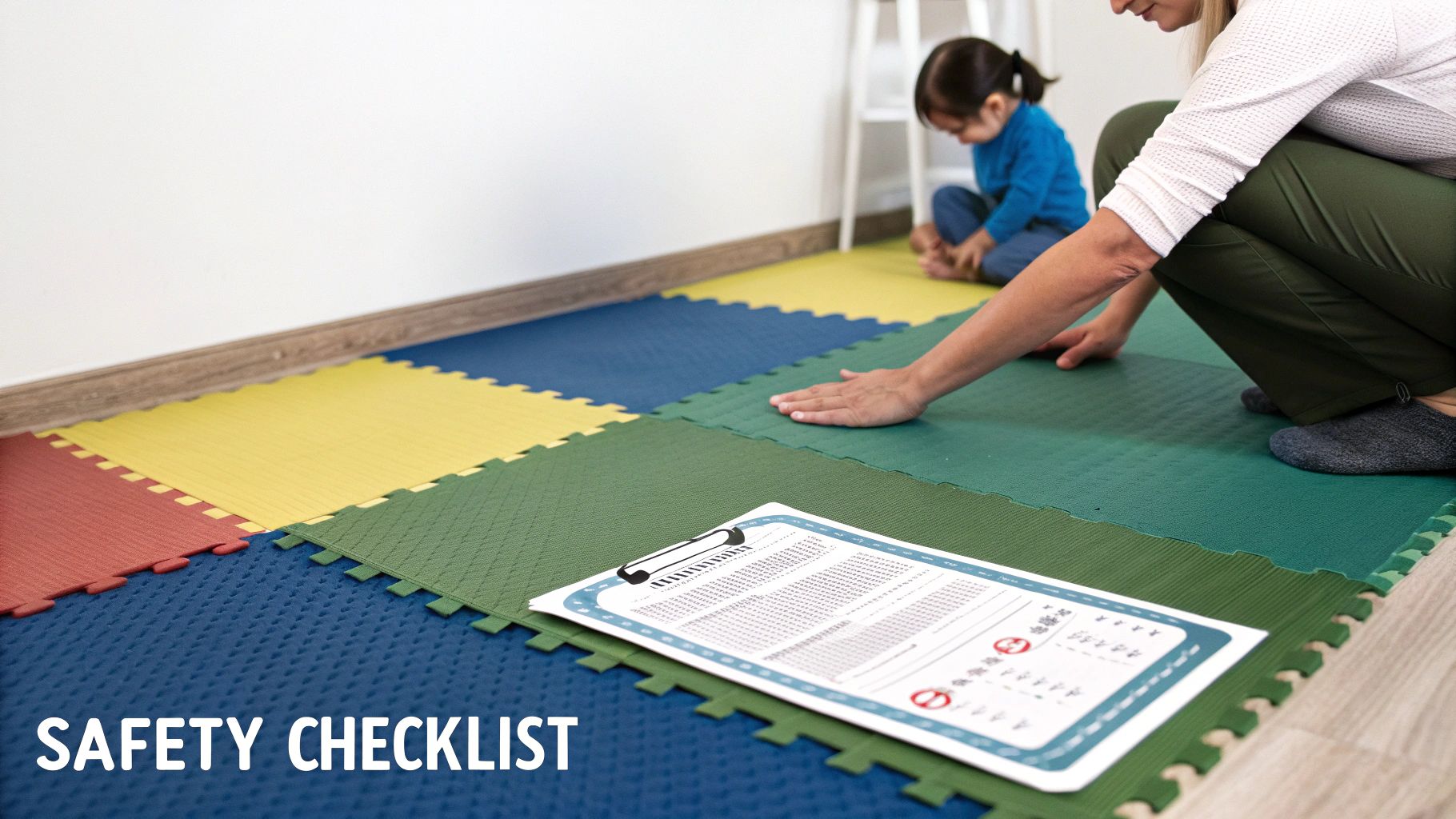 A happy baby looking at the camera during tummy time.