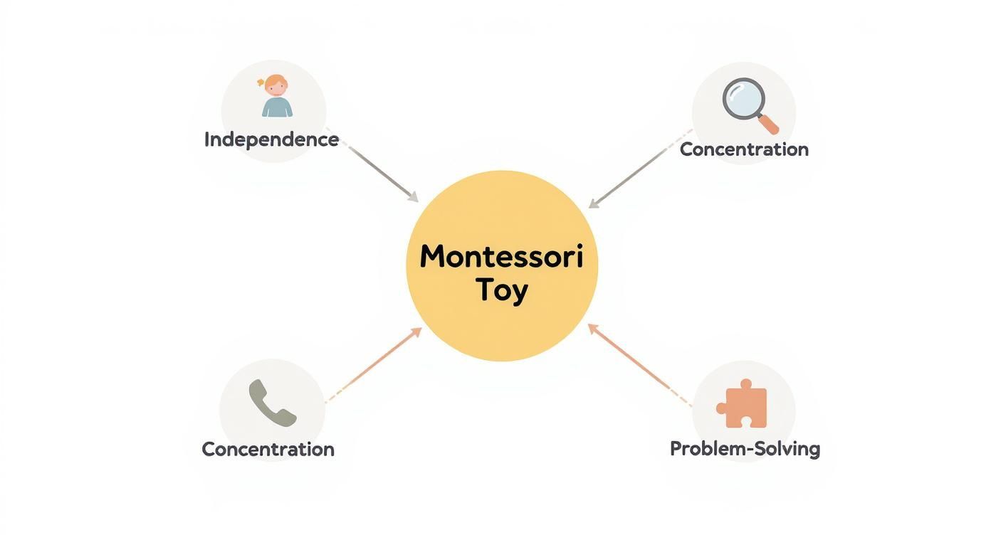 Infographic about montessori toys by age