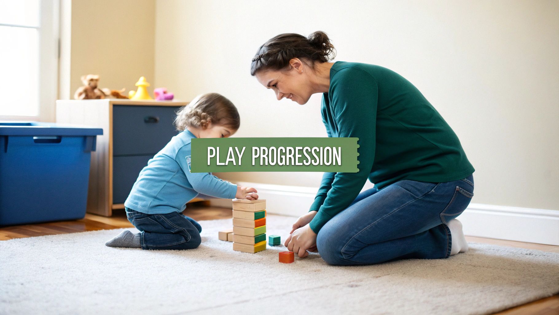 Baby playing with blocks