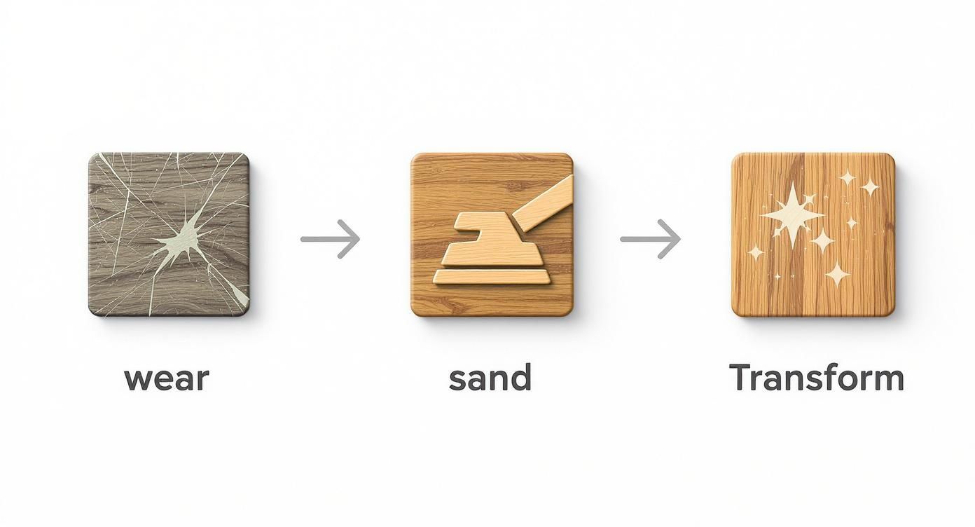 Infographic about sanding and refinishing hardwood floor