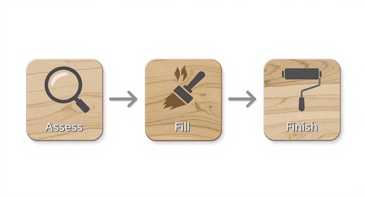 Infographic about wood floor gap repair