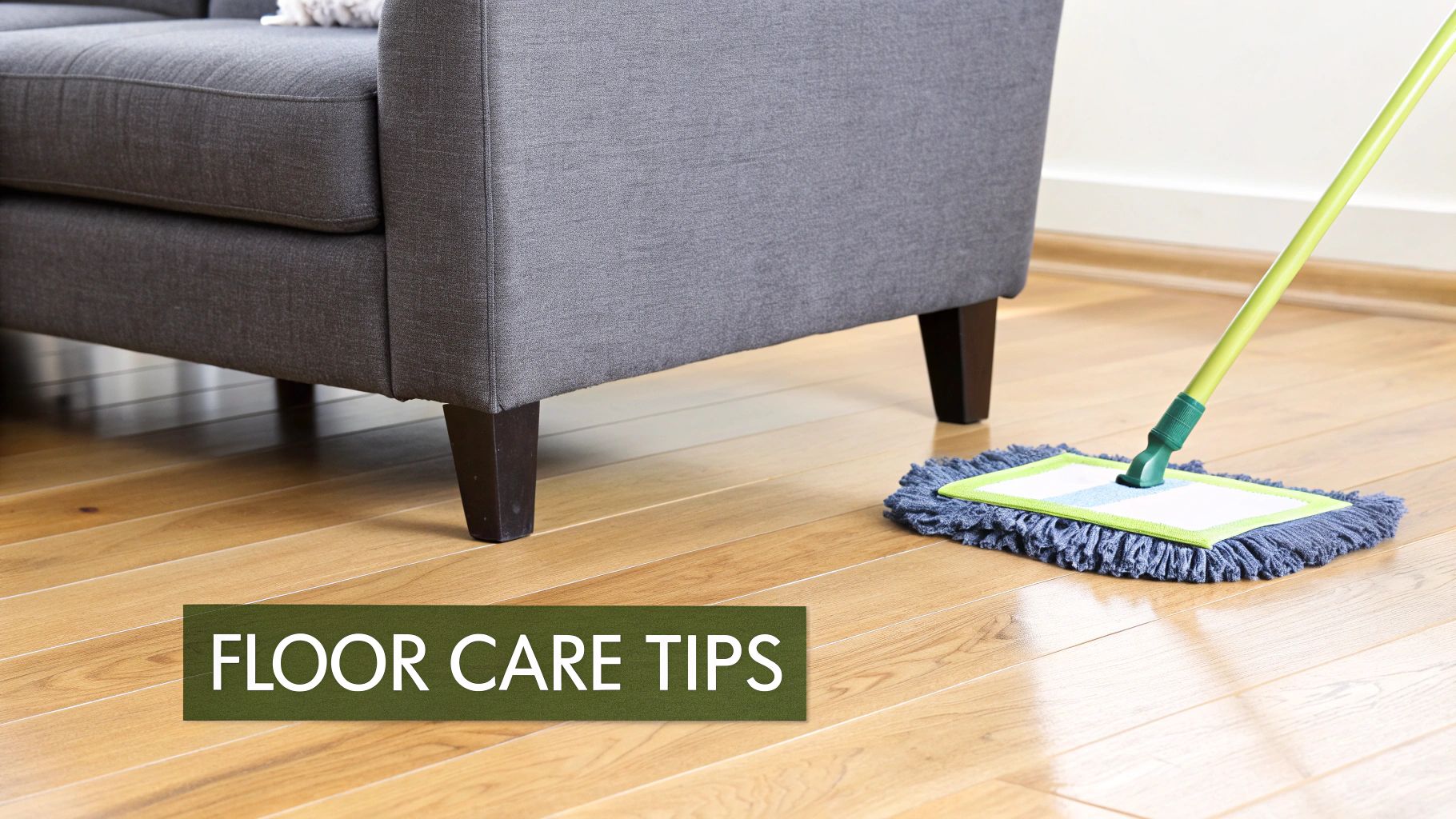 A person mopping a beautiful, newly sealed hardwood floor, showing proper maintenance.