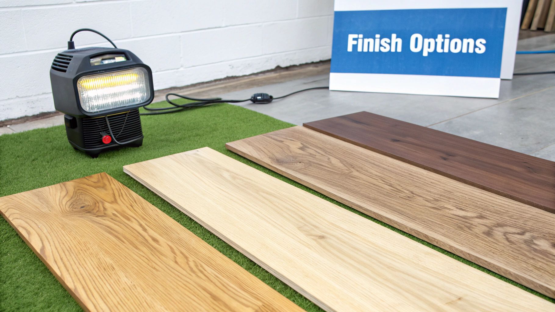 A professional applying a smooth, even layer of finish to a newly sanded raw hardwood floor in a Northport residence.