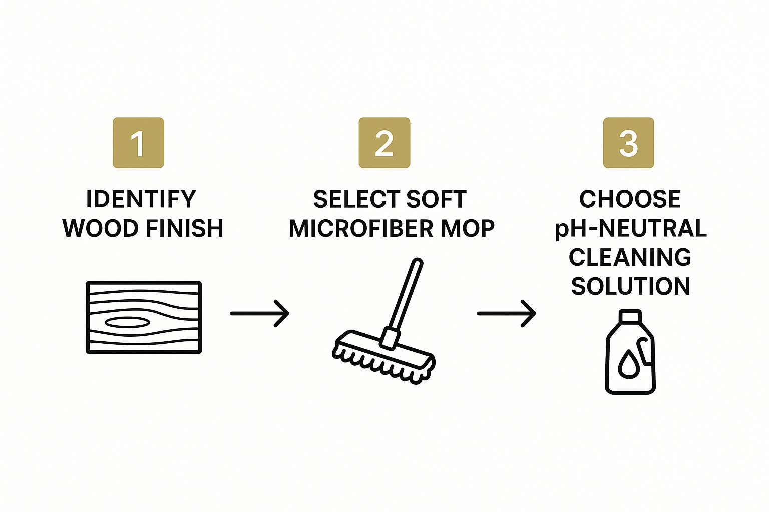 Infographic about best way to clean wood floors