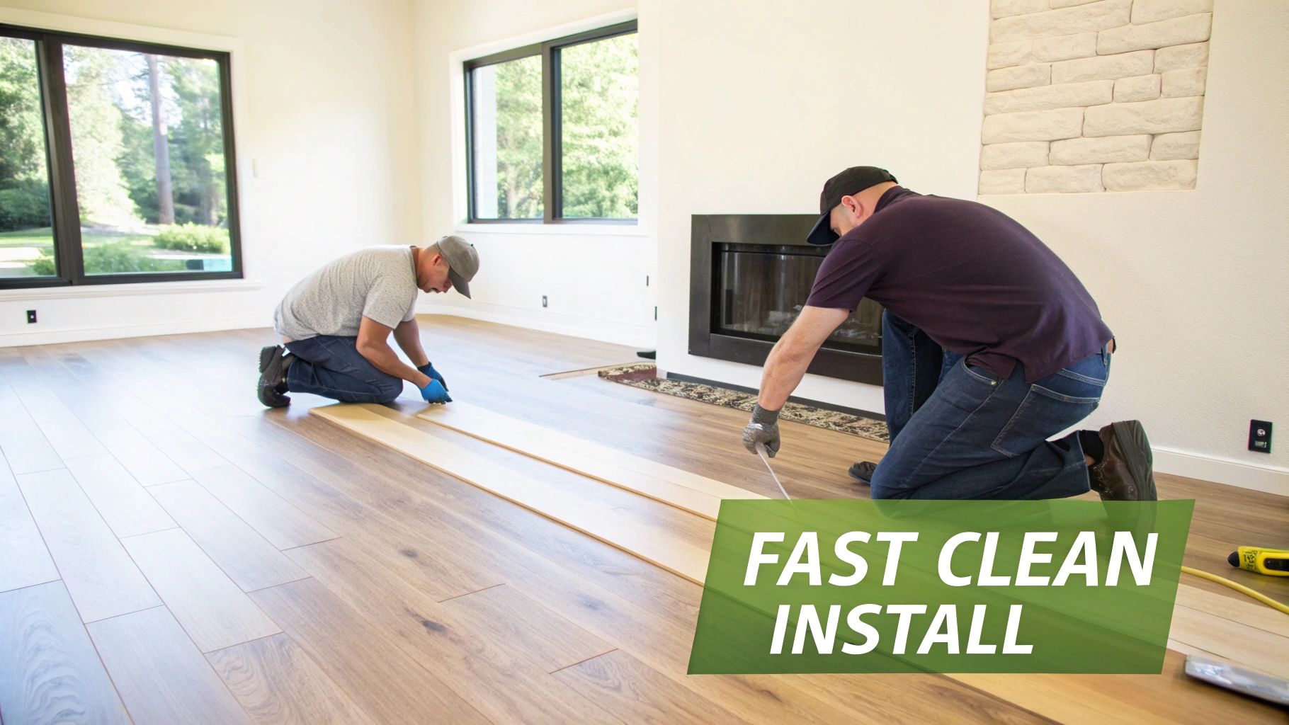 A close-up view of a beautifully finished hardwood floor, showing the grain and protective sheen.