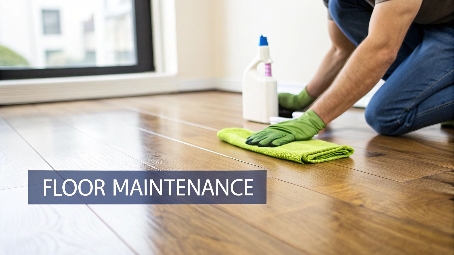 A clean, beautifully maintained hardwood floor reflecting natural light.