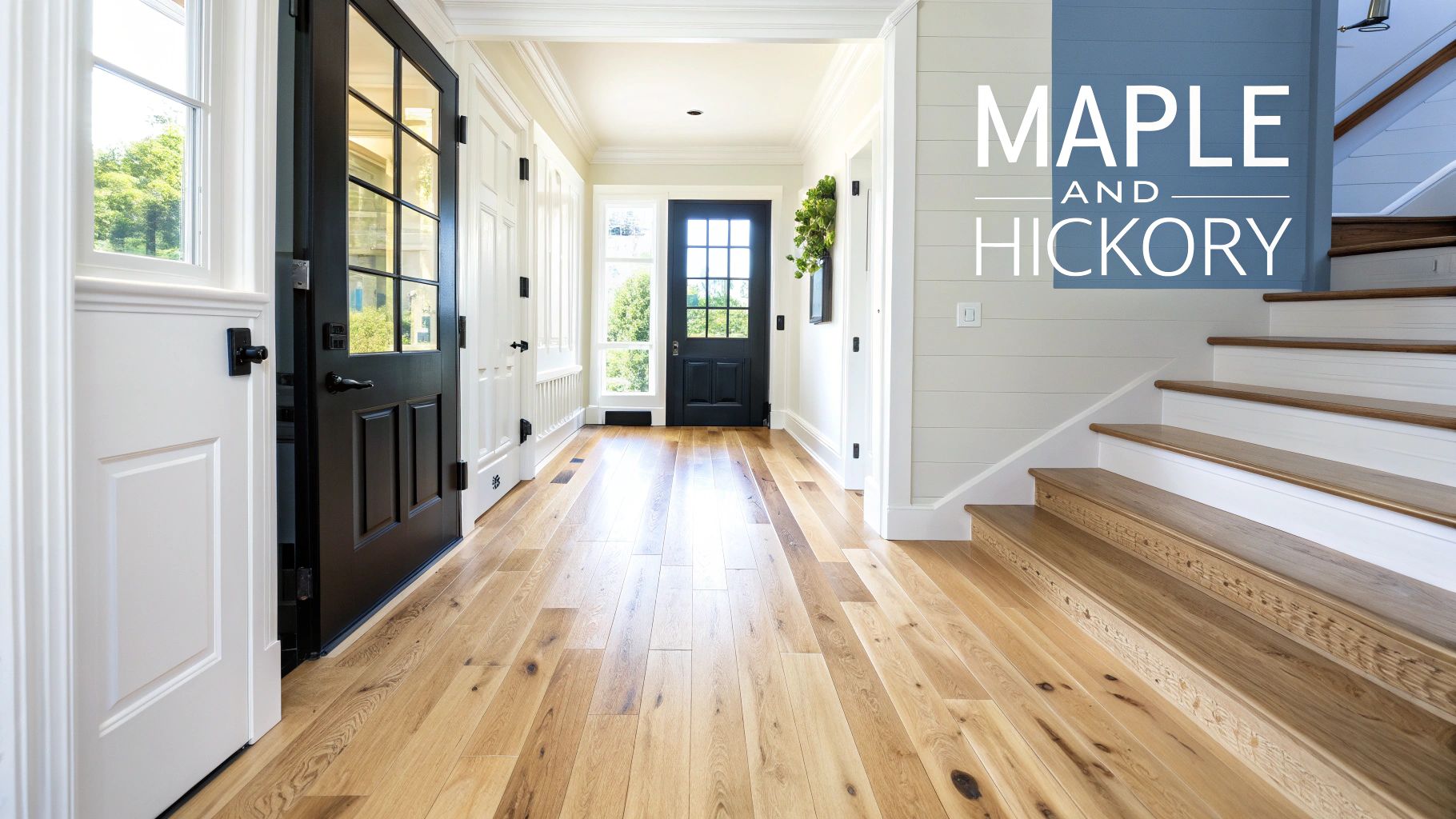Maple hardwood flooring in a bright, modern room