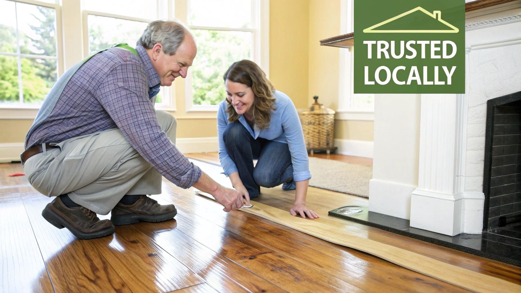 A beautifully refinished hardwood floor in an Old Brookville home.