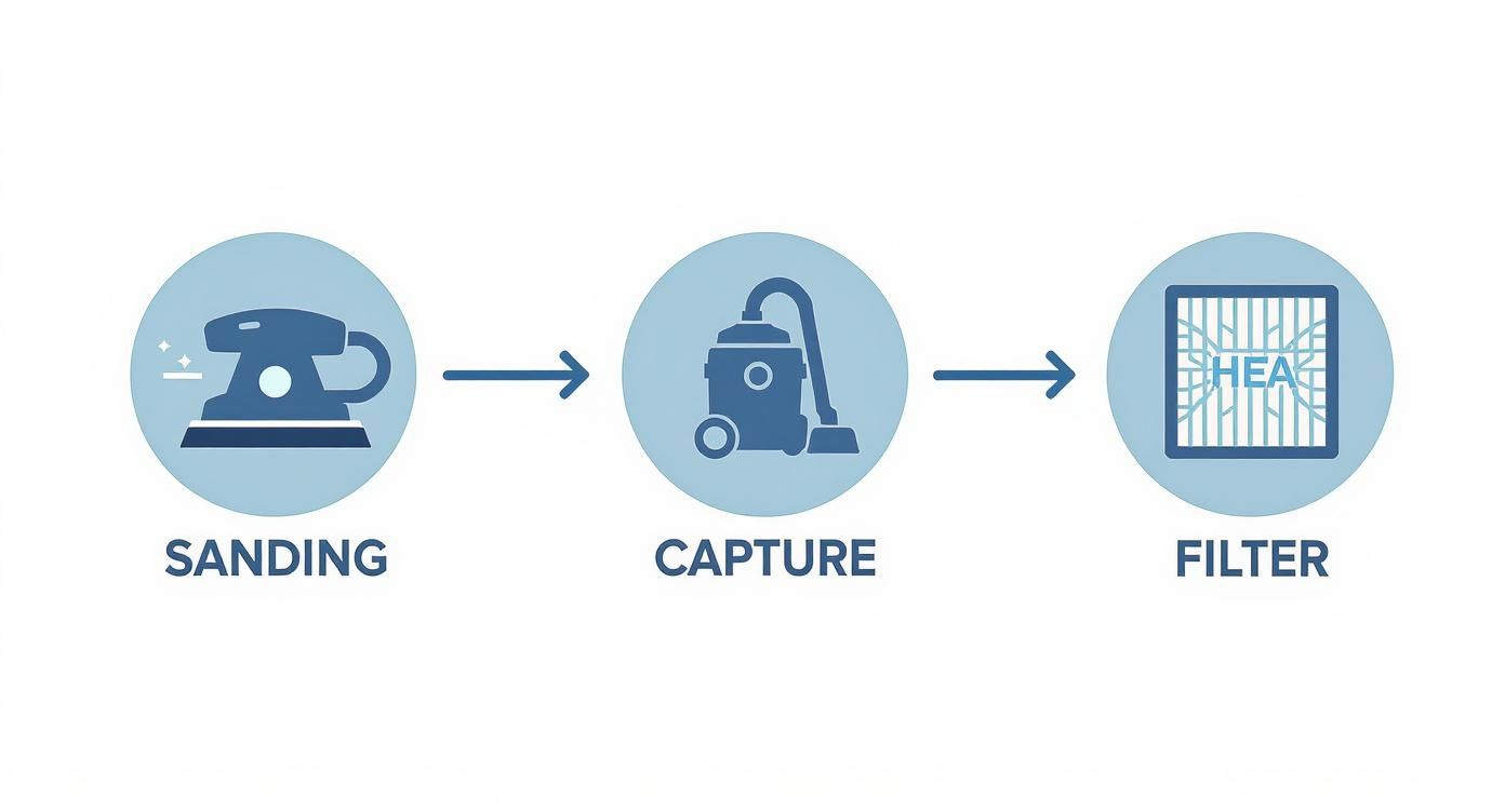 Infographic about hardwood floor refinishing dustless