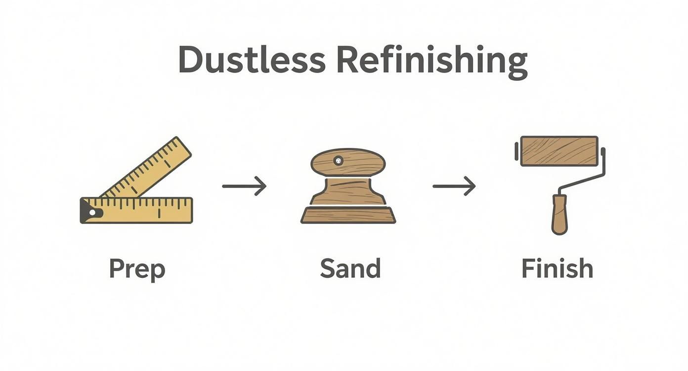 Infographic about dustless refinishing hardwood floors