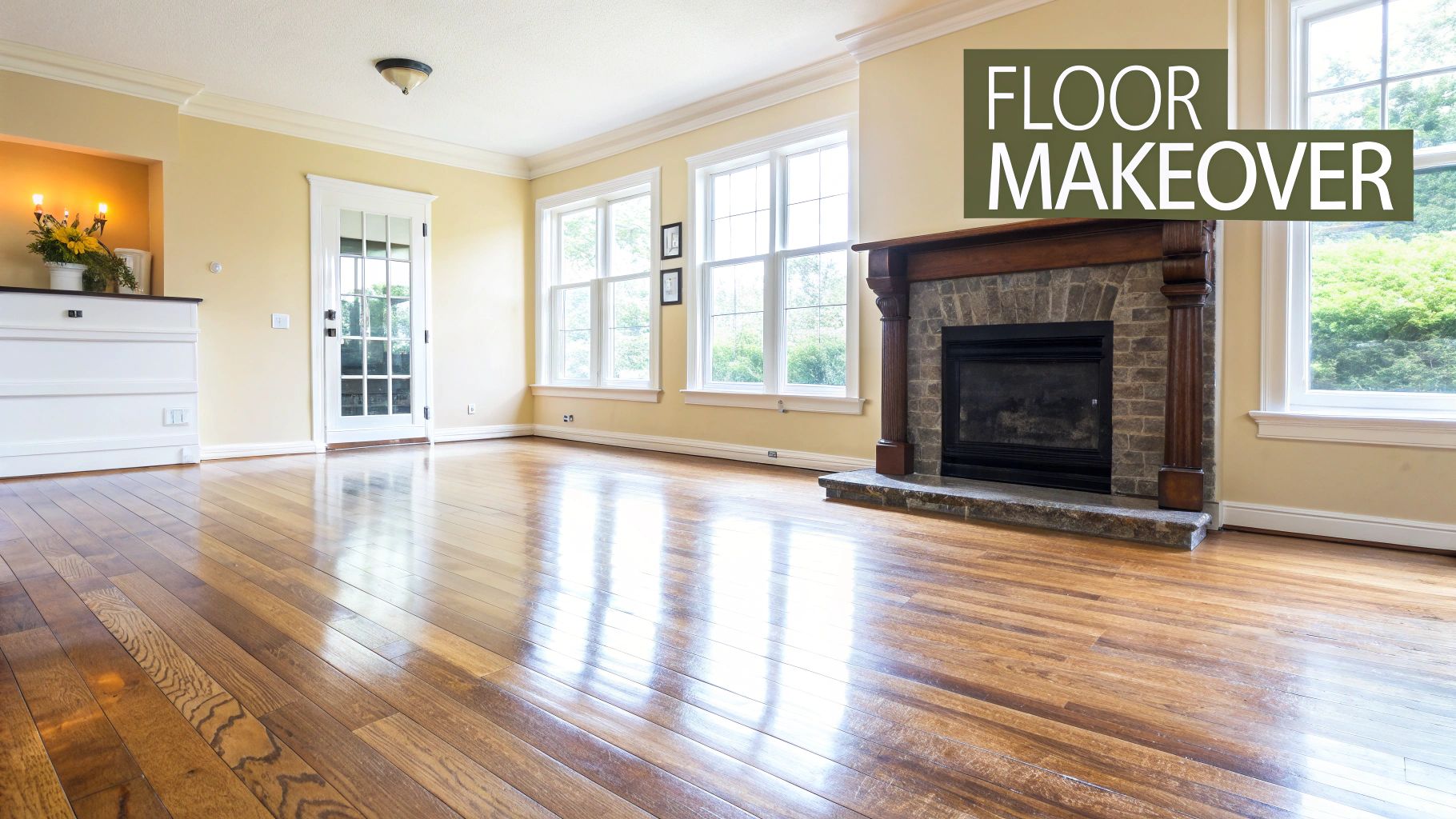 A beautifully refinished hardwood floor in a West Hempstead home.