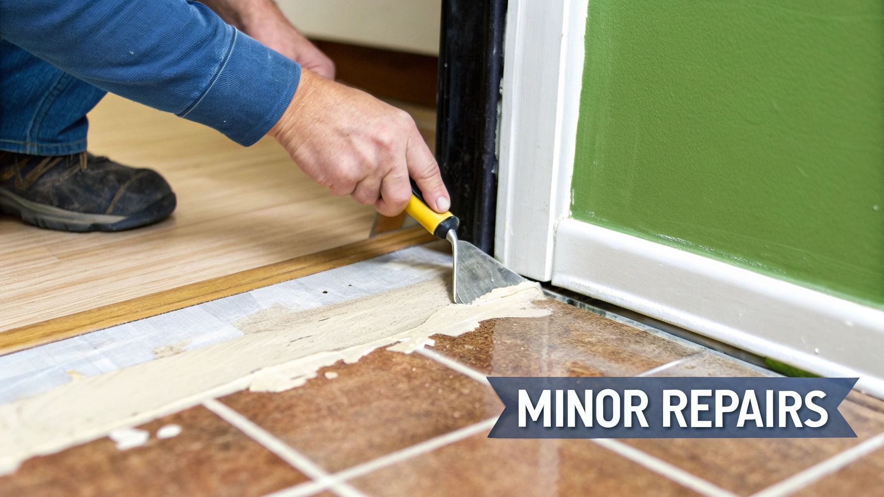 A professional using a large floor sander on a hardwood floor, highlighting the process of professional refinishing.