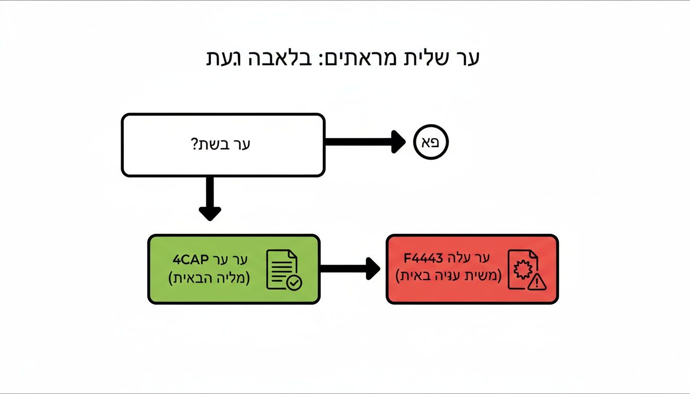 תרשים זרימה בעברית המתאר תהליך החלטה: האם 'ער בשת?', עם תוצאות חיוביות ושליליות.