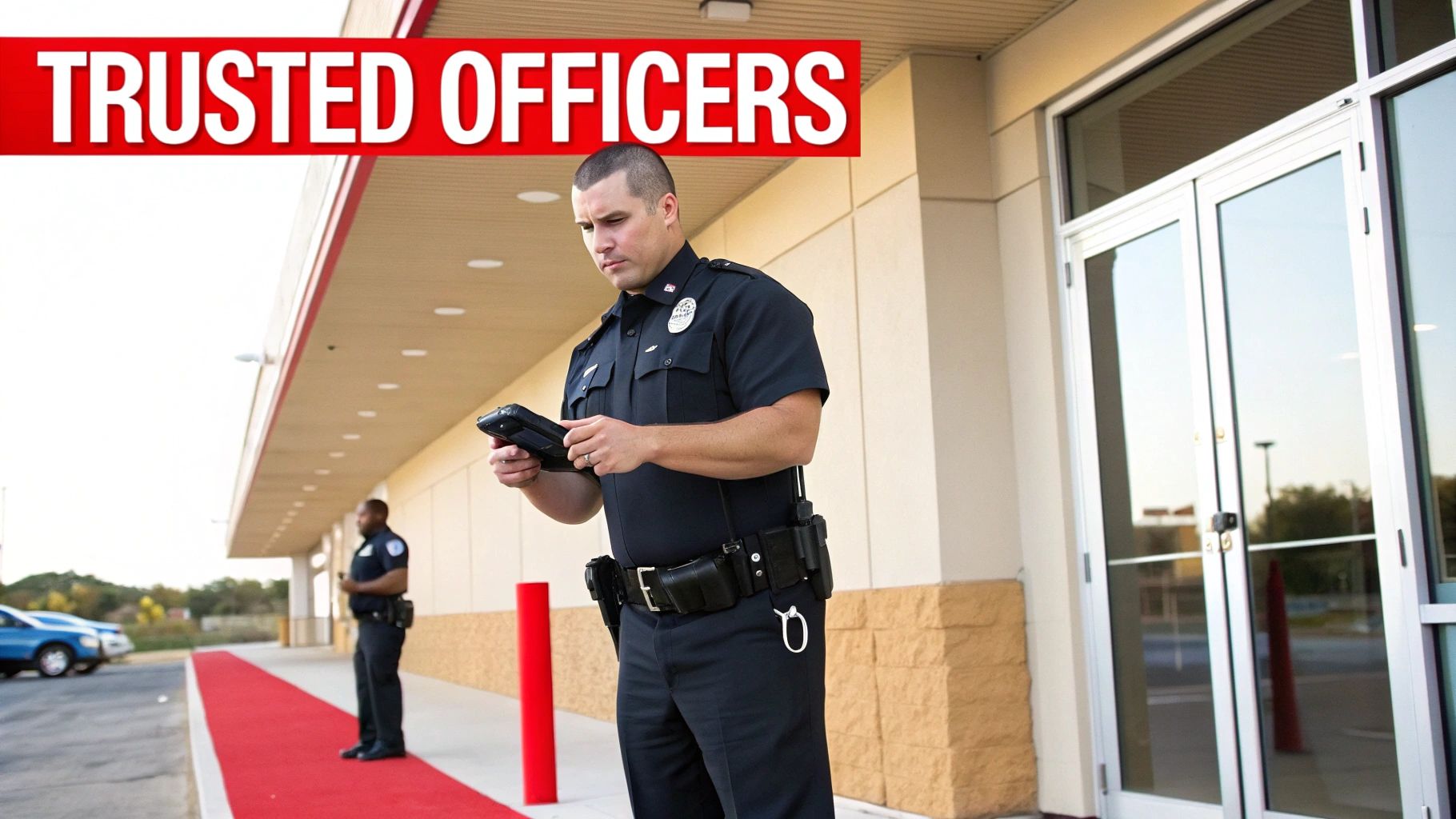 Professional security officer from Overton Security providing DFW site management