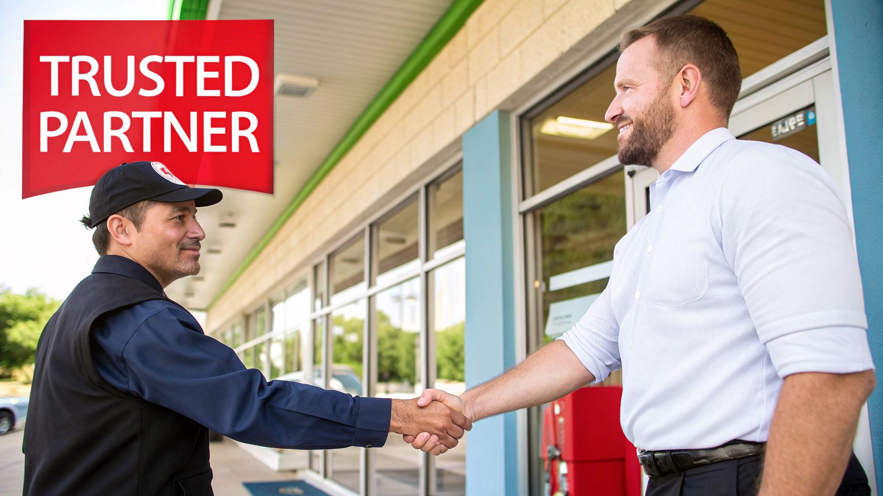 A security officer using a tablet for reporting, showcasing modern security practices.