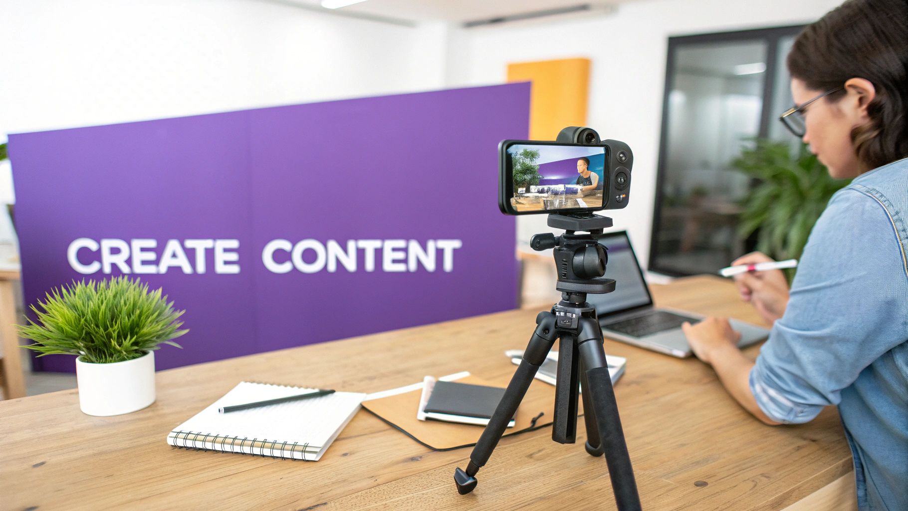 Kažkas naudoja mobilųjį telefoną bendraudamas su "Instagram" grotažymėmis.