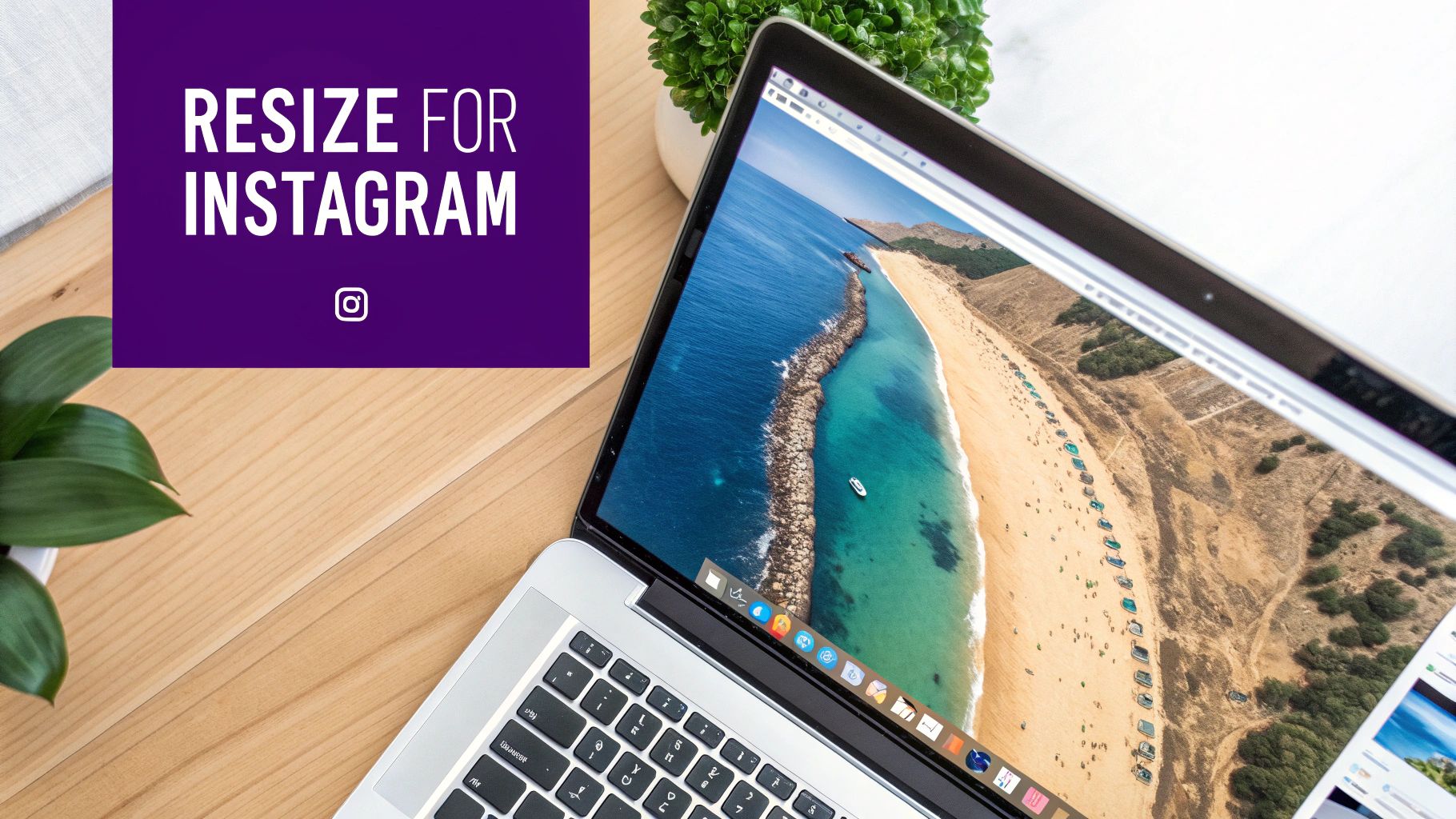 A person's hands holding a smartphone, adjusting the settings in the Instagram app to ensure high-quality uploads.