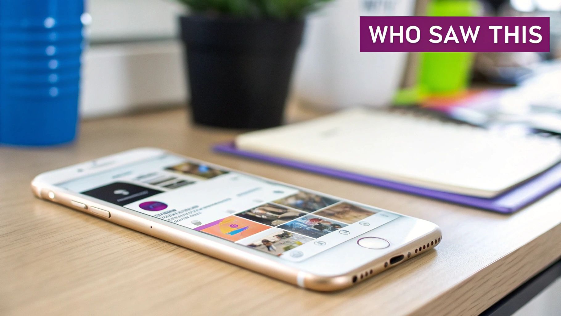 A person checking their Instagram Story viewer list on a smartphone