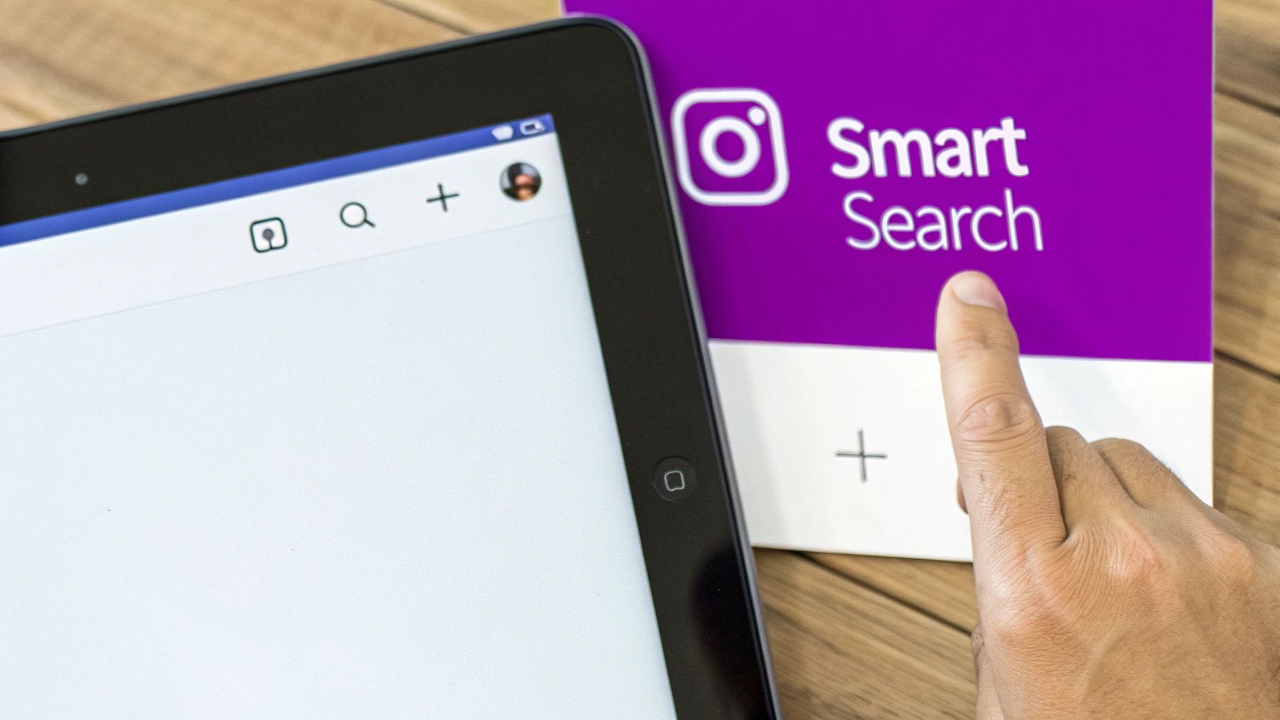 Woman using Instagram on her phone to find contacts