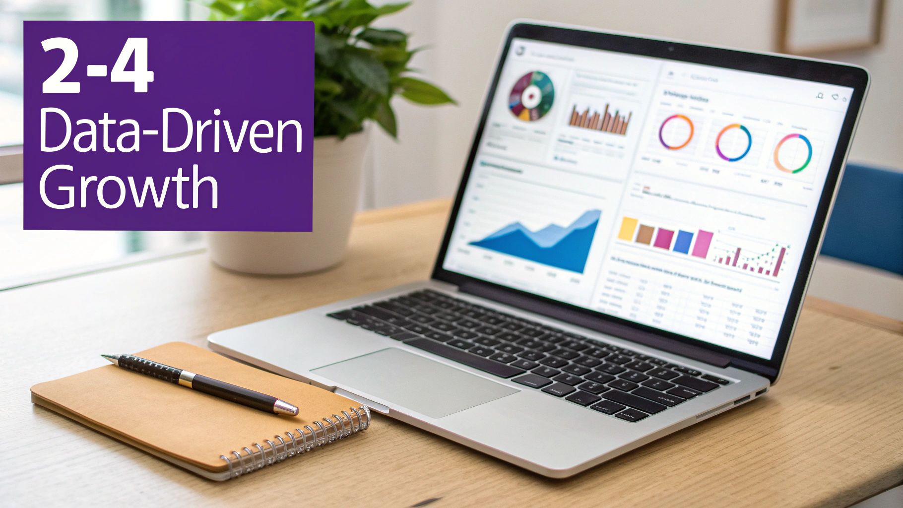 An analytics dashboard on a screen showing graphs and charts related to social media performance.