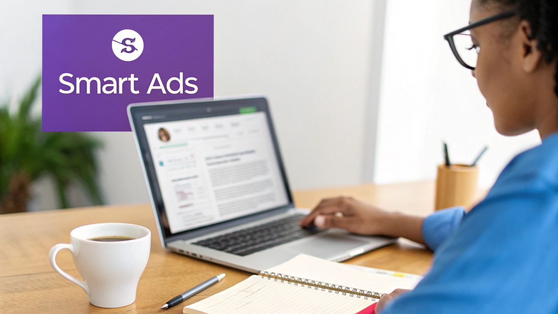 A person using a laptop with charts and graphs on the screen, representing social media analytics.