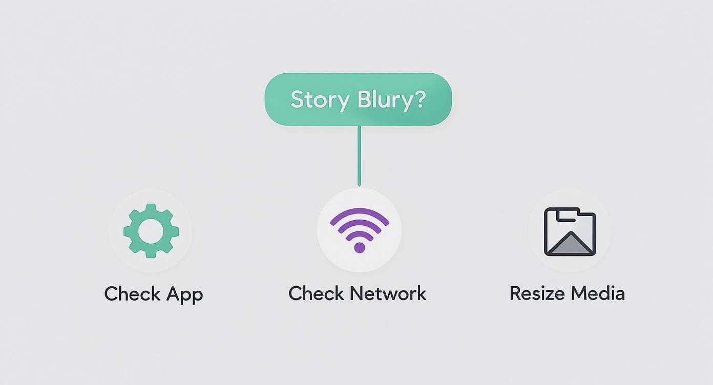Infographic about why do my instagram stories look blurry