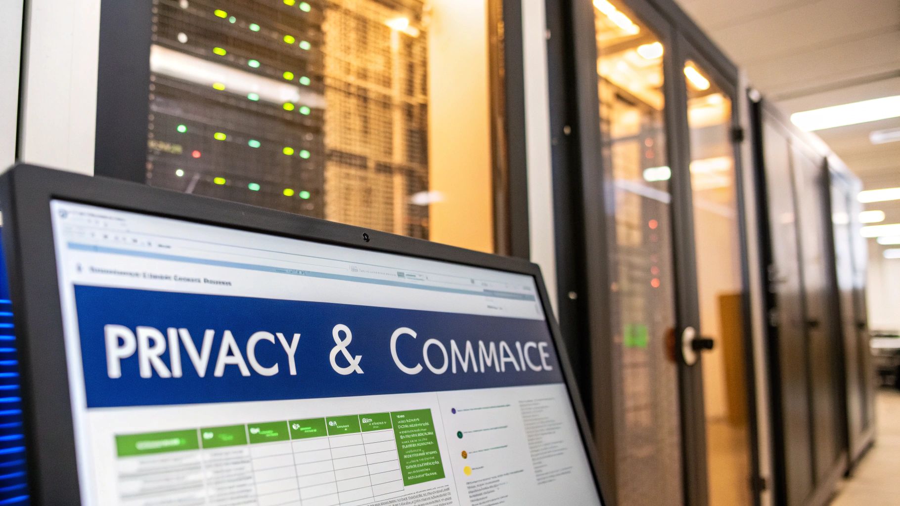 A professional reviews data on a tablet, with growth charts and financial symbols overlaid, visualizing ROI.