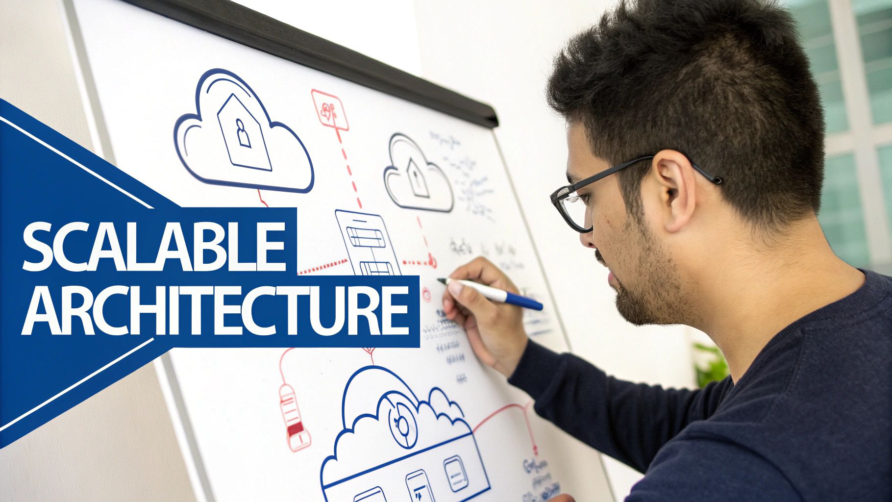 An image showing a flowchart of a modern technical architecture for an insurtech solution