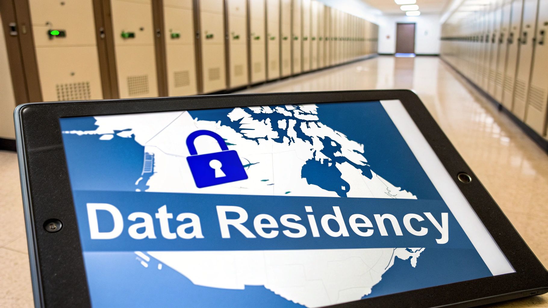A lock and shield icon representing data security and compliance for insurance software.