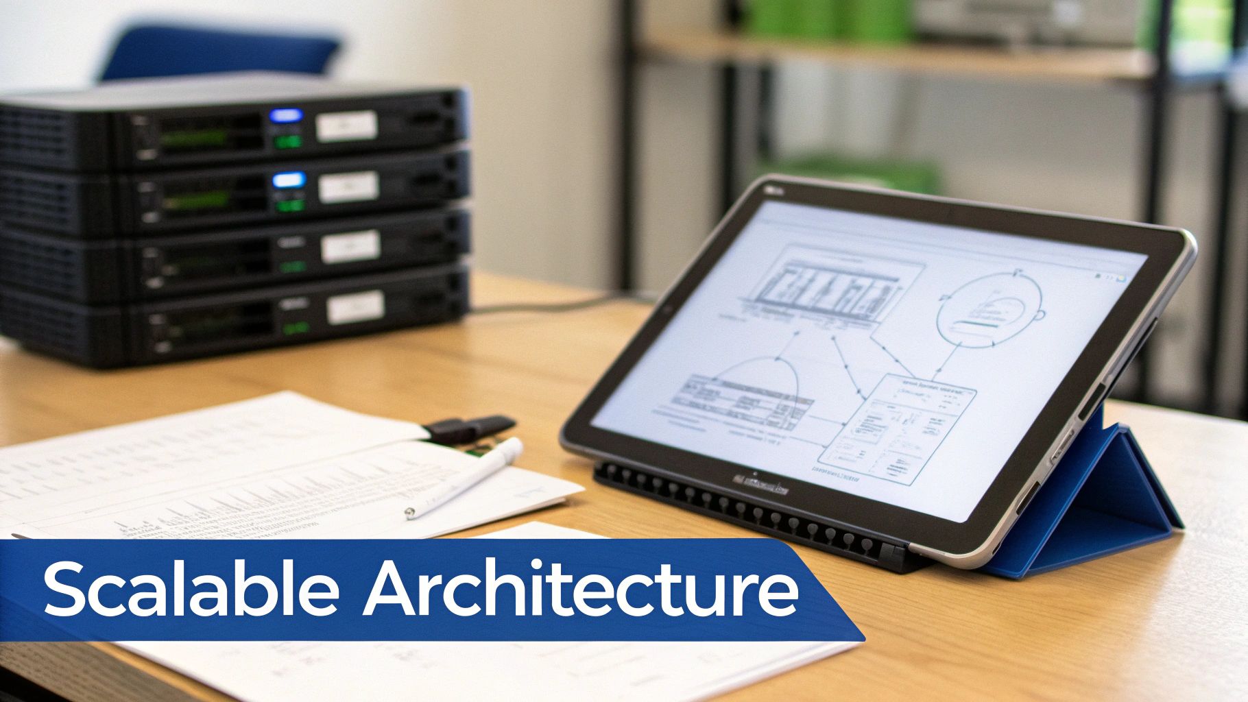A visual representation of cloud architecture with interconnected nodes and services, symbolizing a scalable and robust insurtech platform.