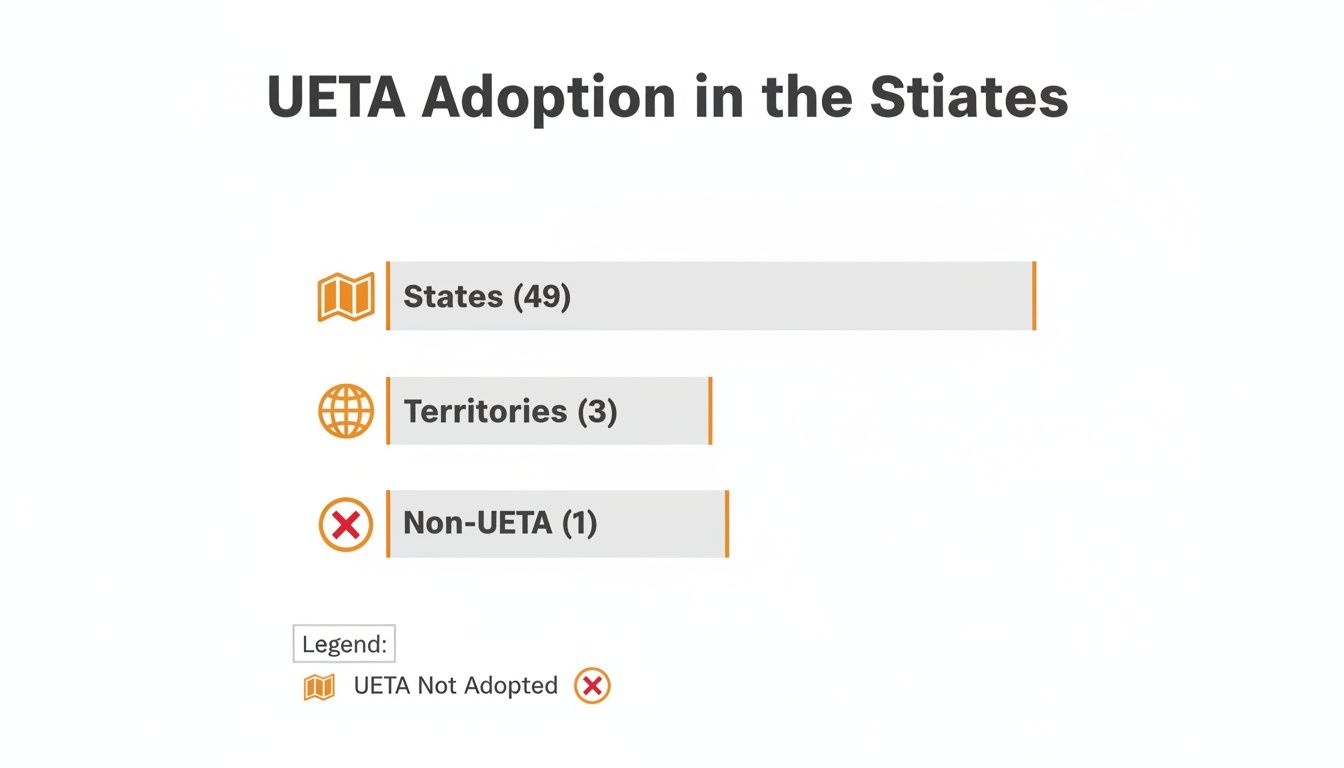 Infographic about electronic signature laws by state