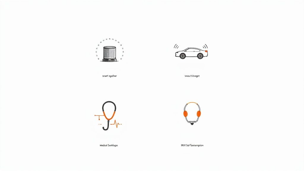 A screenshot of the Siri voice assistant interface on an iPhone, showing the colorful orb icon that represents Siri is listening.