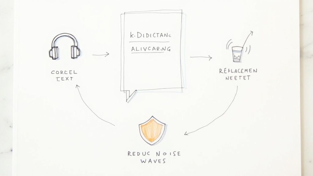 A person smiling as they successfully use voice to text on their iPhone in a busy setting.