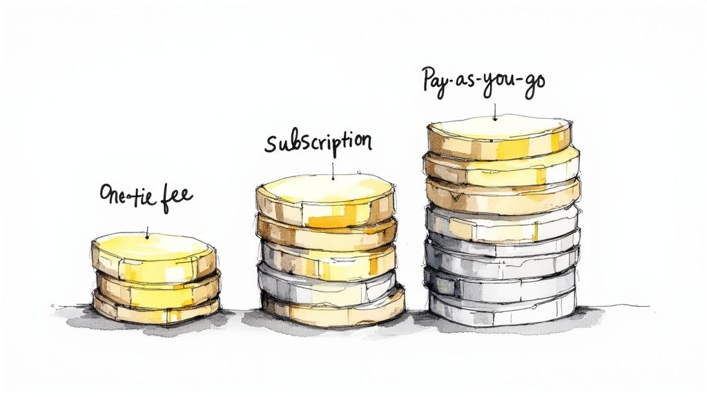 A magnifying glass hovering over a text document, highlighting errors to signify the importance of accuracy in transcription.