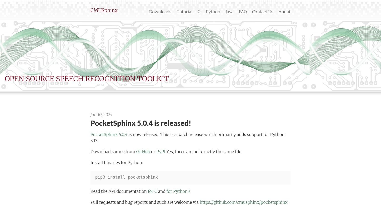 CMU Sphinx / PocketSphinx