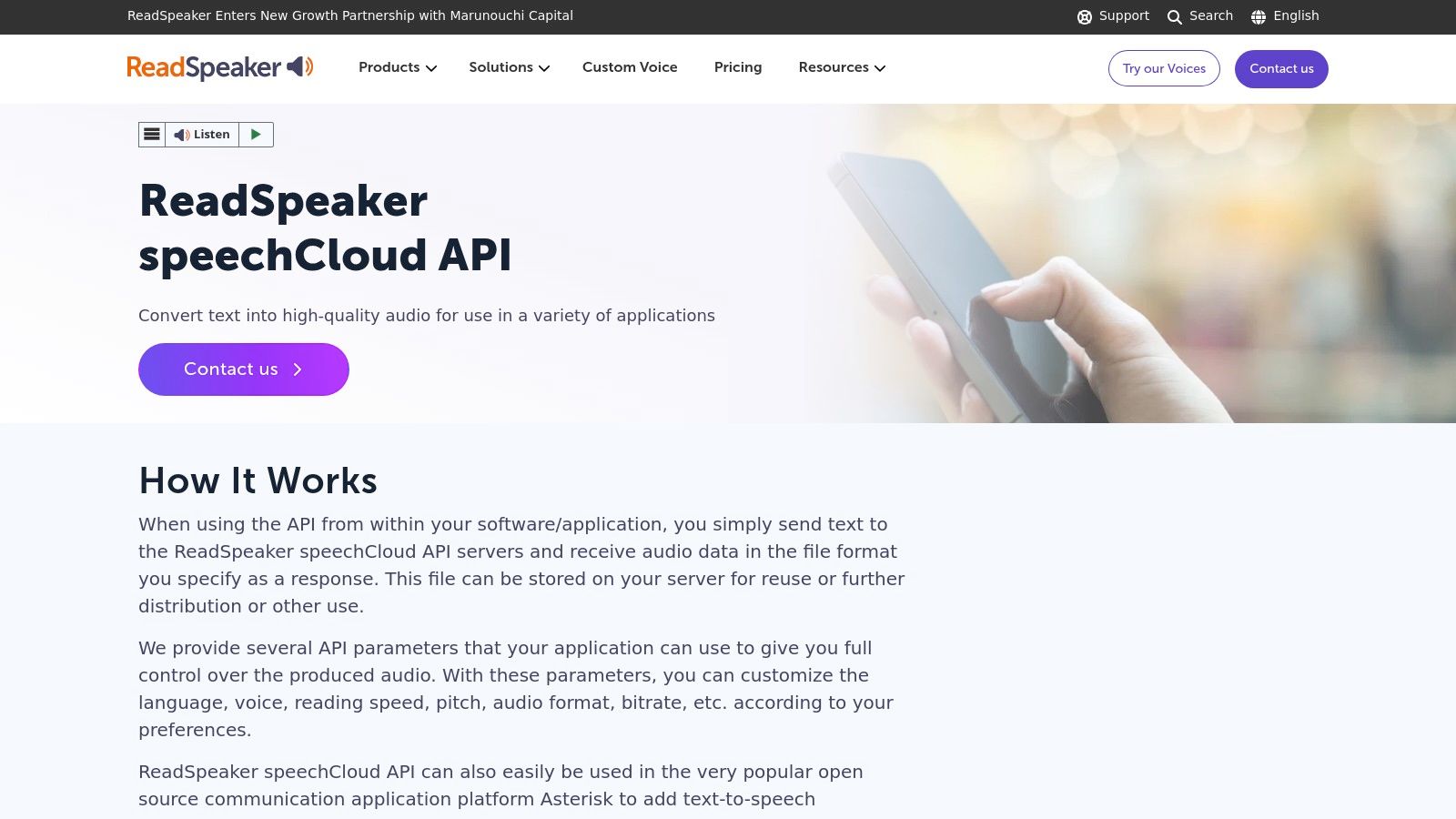 ReadSpeaker speechCloud API