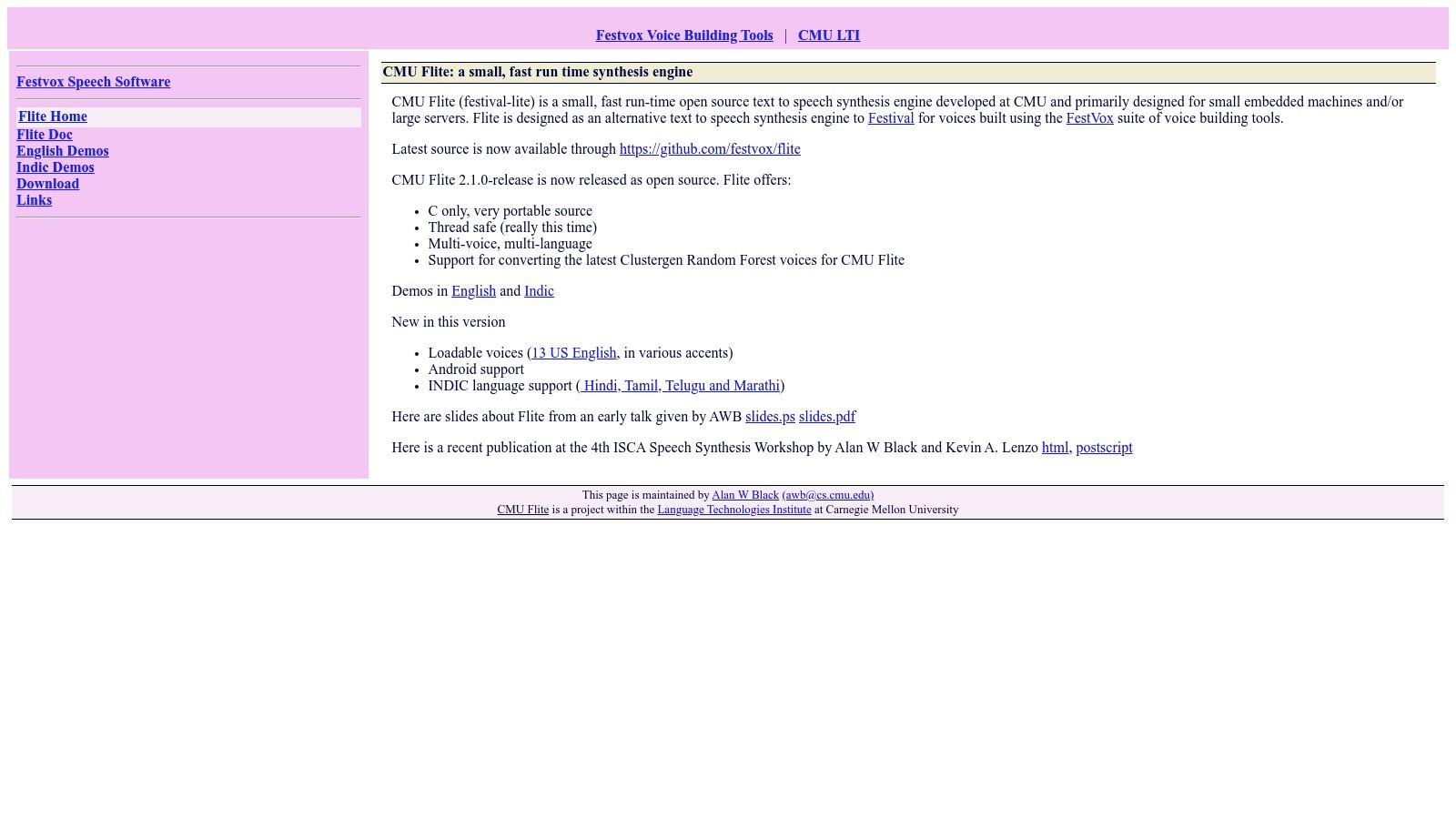 Flite (festival‑lite)