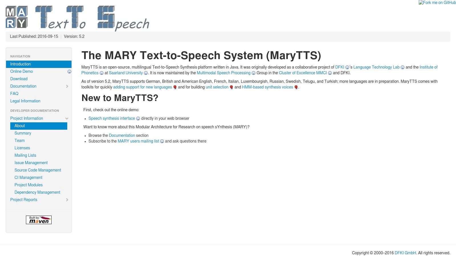 MaryTTS (DFKI)