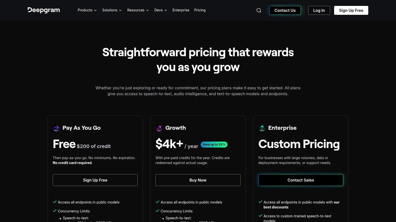 Deepgram – Developer free credits