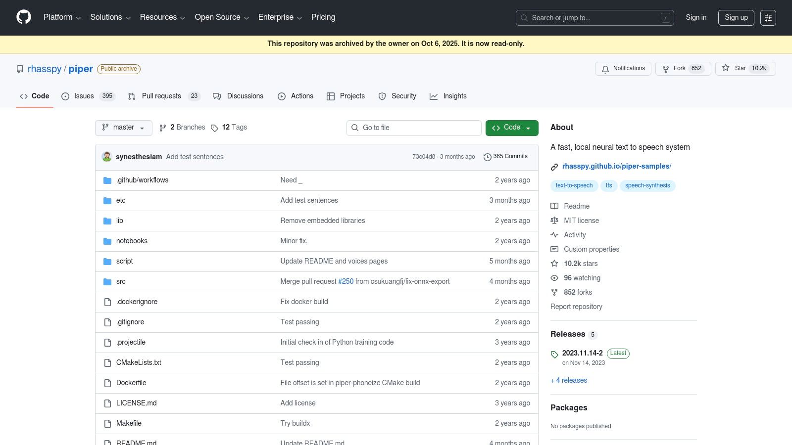 Piper (Rhasspy / Open Home Foundation)