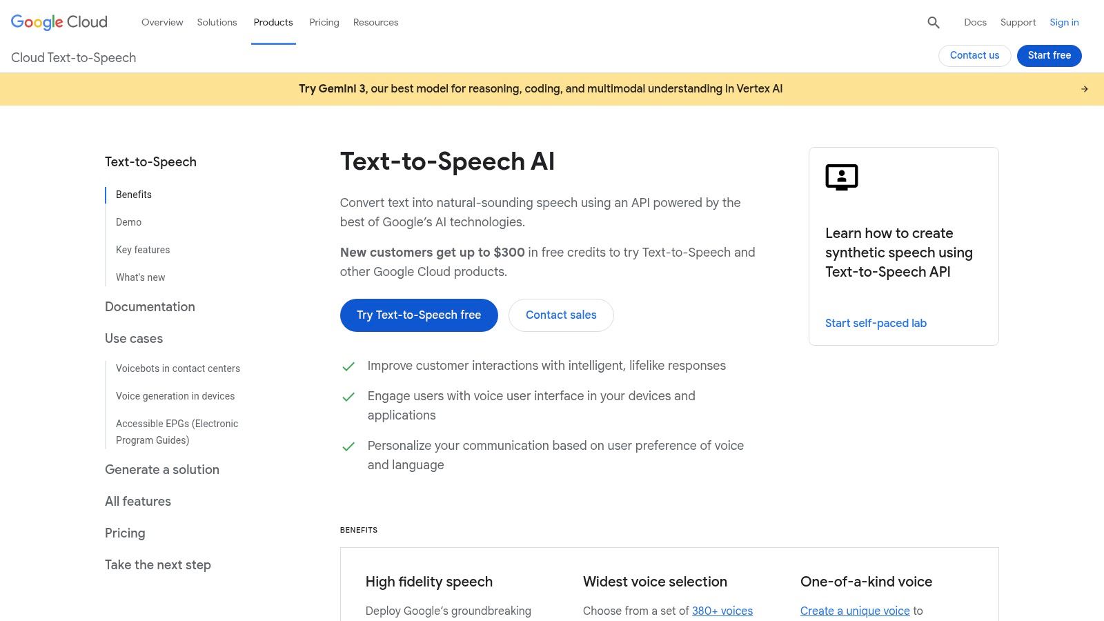 Google Cloud Text-to-Speech