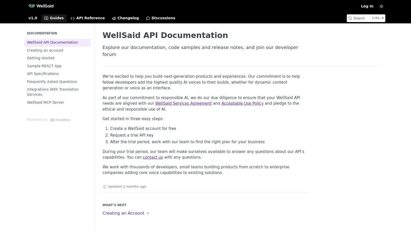 WellSaid Labs API