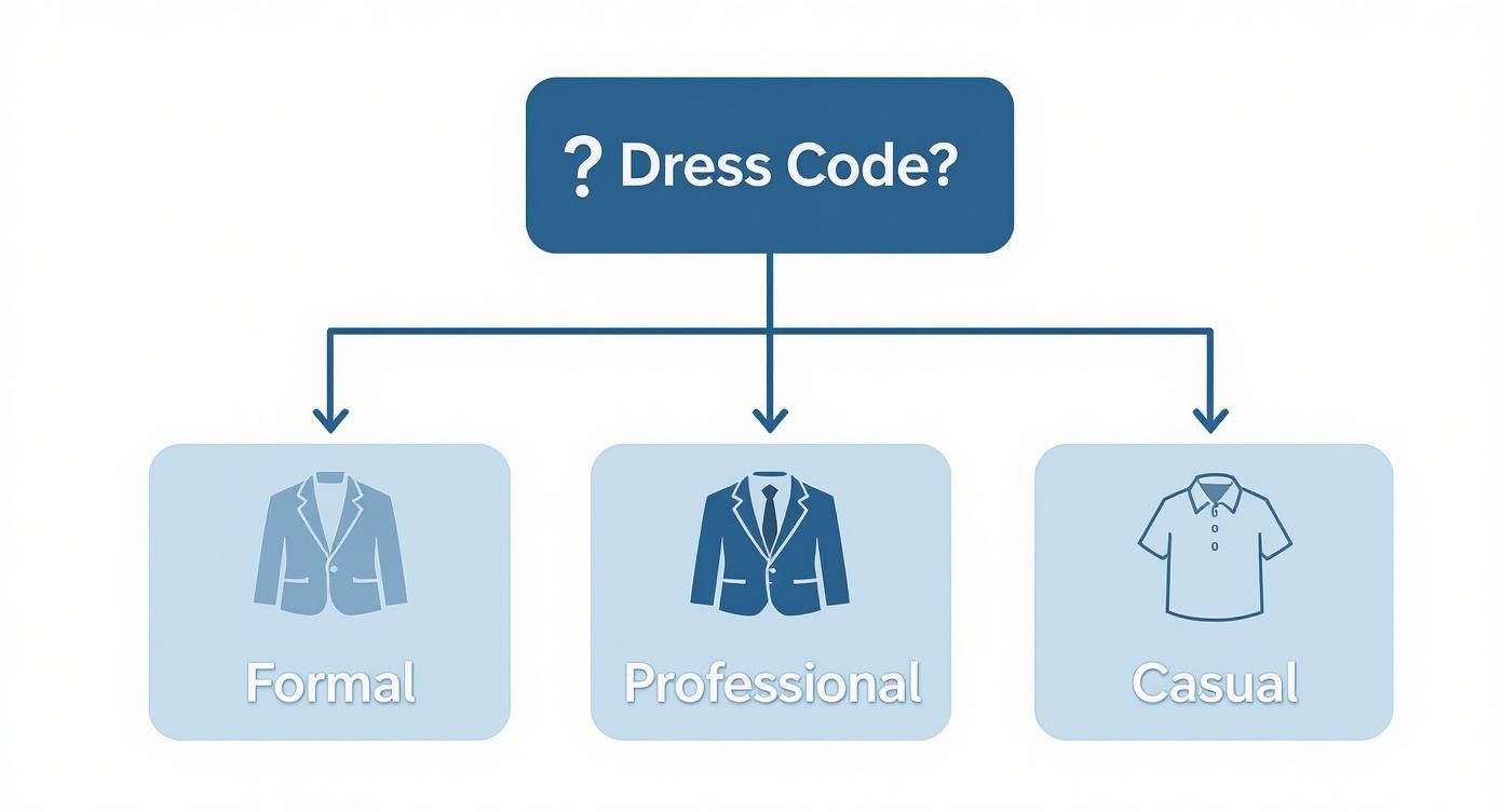 Infographic about what to wear for interview male