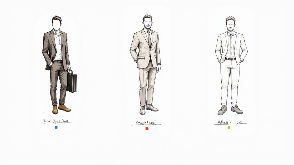 A gentleman looking at fabric swatches for his made to measure suit