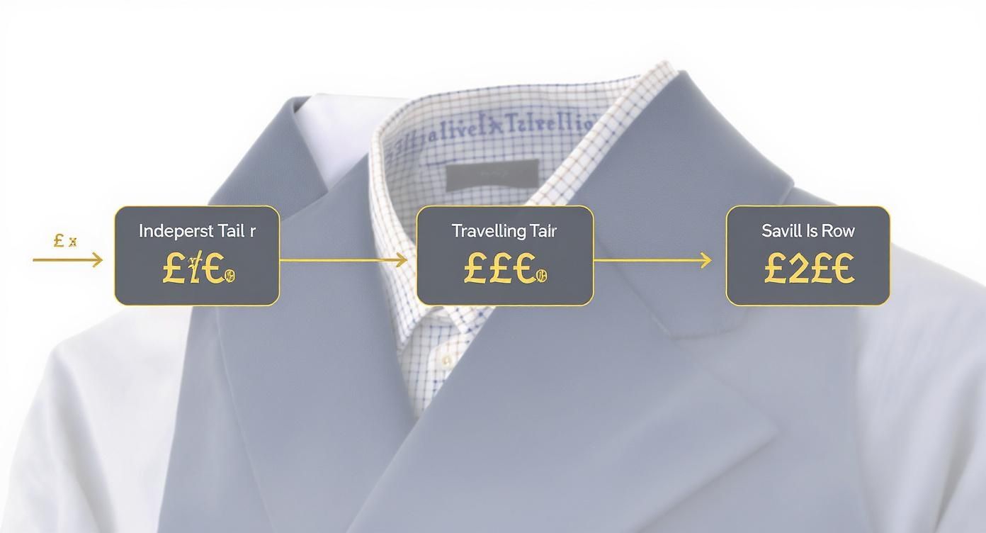 Infographic about price of bespoke suit