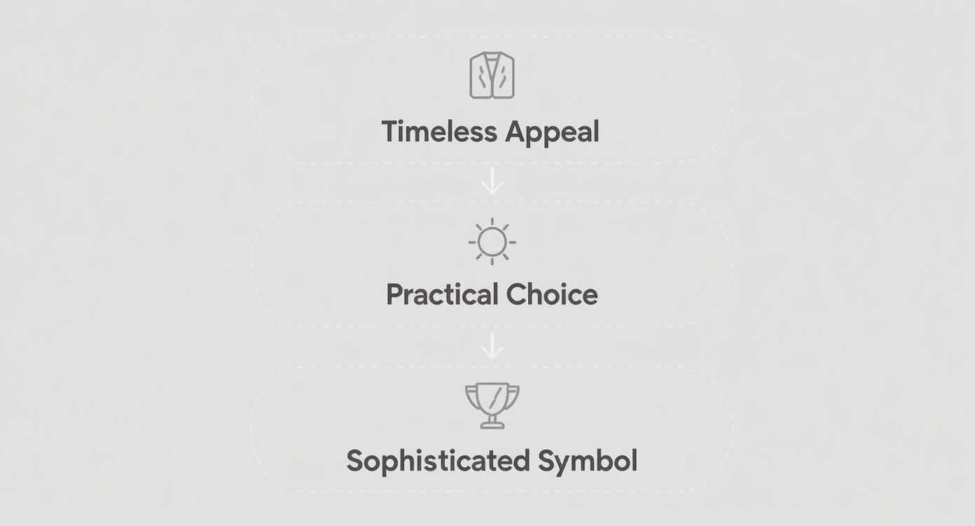 Infographic about white linen suit