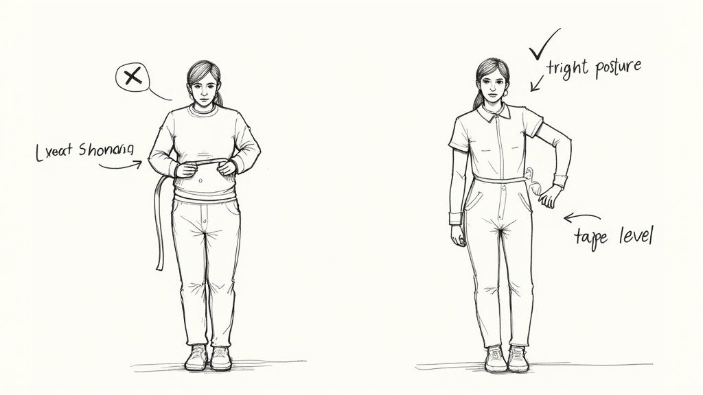 A relaxed gentleman being measured for a suit jacket by a tailor