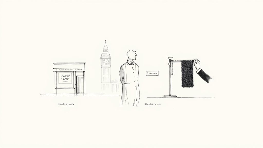 Gentleman in a custom suit fitting