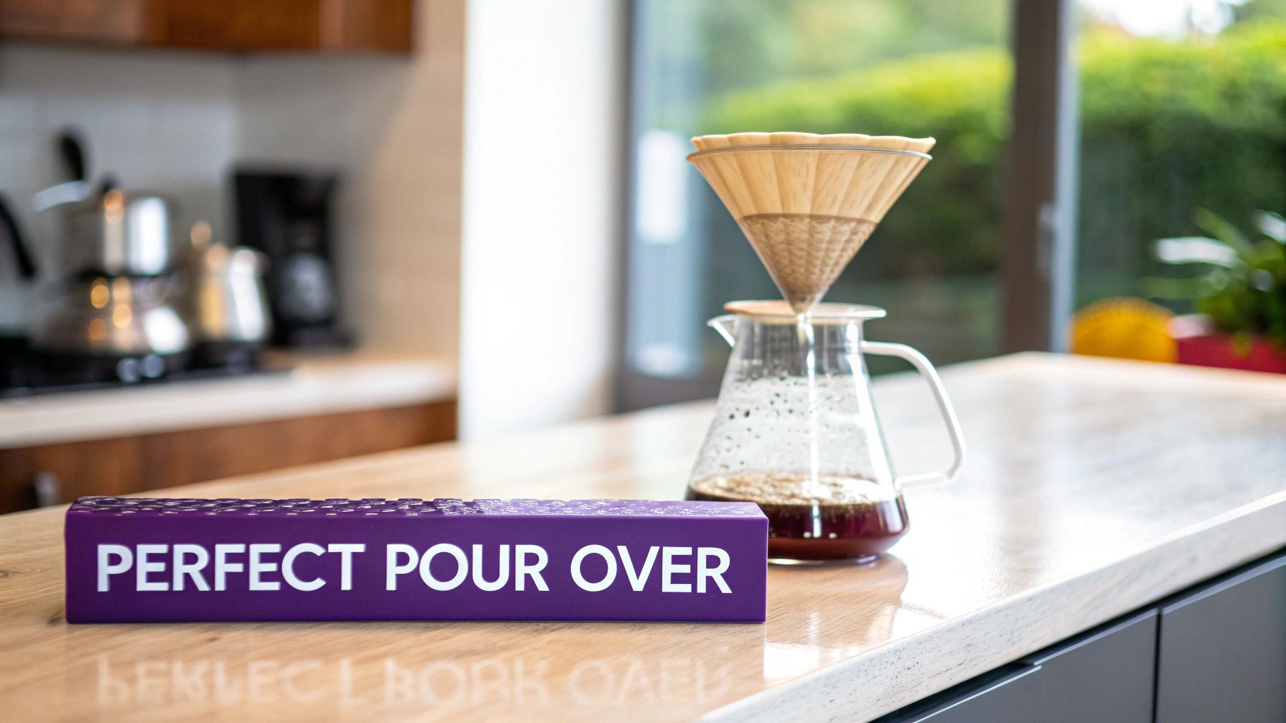 A person carefully brewing single origin coffee using a pour-over method.