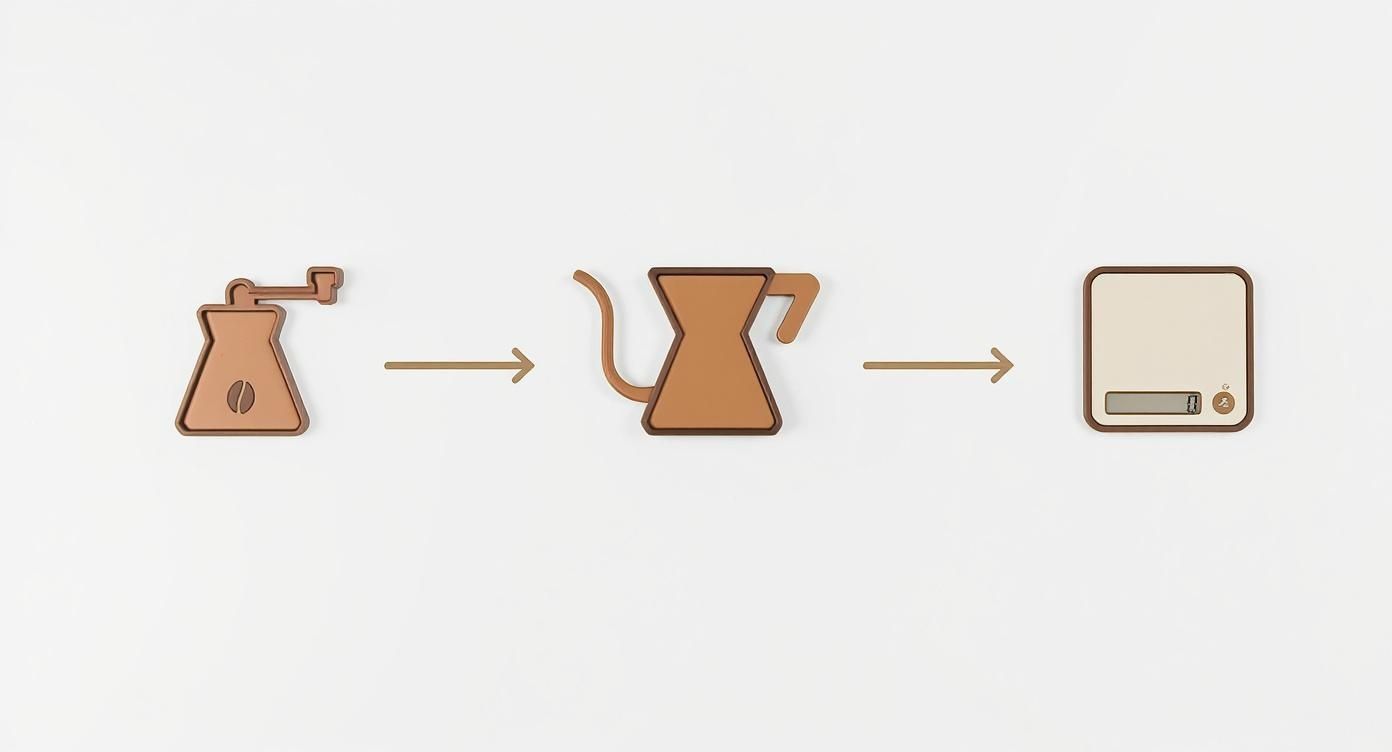 Infographic about chemex coffee brewing
